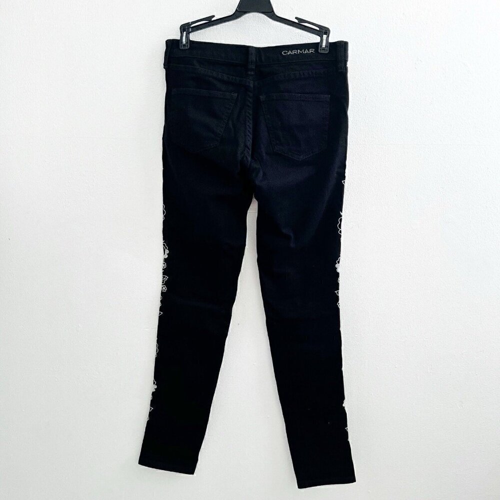 LF Carmar Skinny Jeans Embroidered Floral black Western Boho Style Size 26 NWOT - Picture 7 of 13